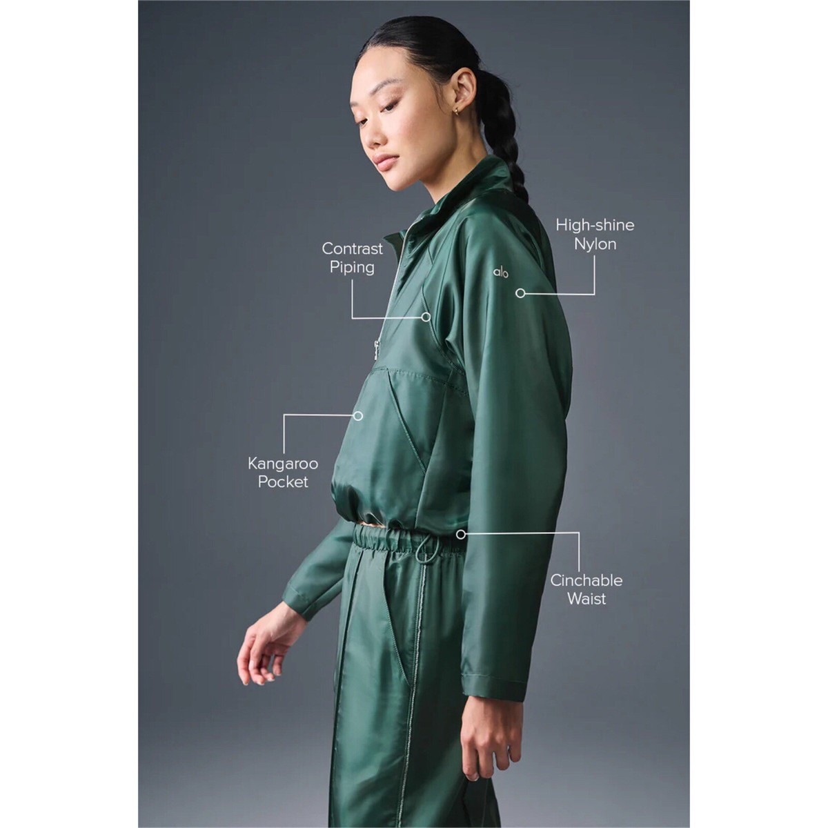 Alo Yoga Cropped Afterglow Pullover Winter Ivy M | eBay