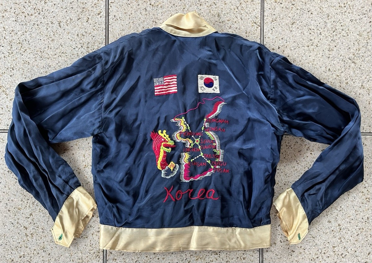 Original Vintage 1950s Silk Korean World War Japan Tour Souvenir