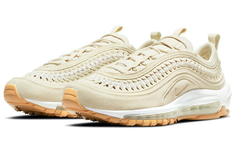 Nike Air Max 97 LX Woven Fossil Sneakers Womens Size 6.5 Ivory Gum