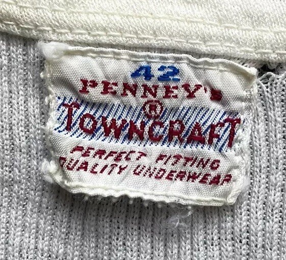 Vintage 1940s 50s JC Penny's Towncraft Undershirt Underwear Tank