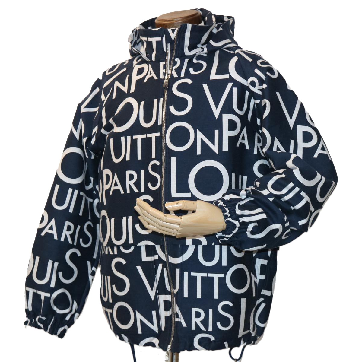 LOUIS VUITTON Hoodie Galaxy Packable Logo Jacket 19SS Navy White