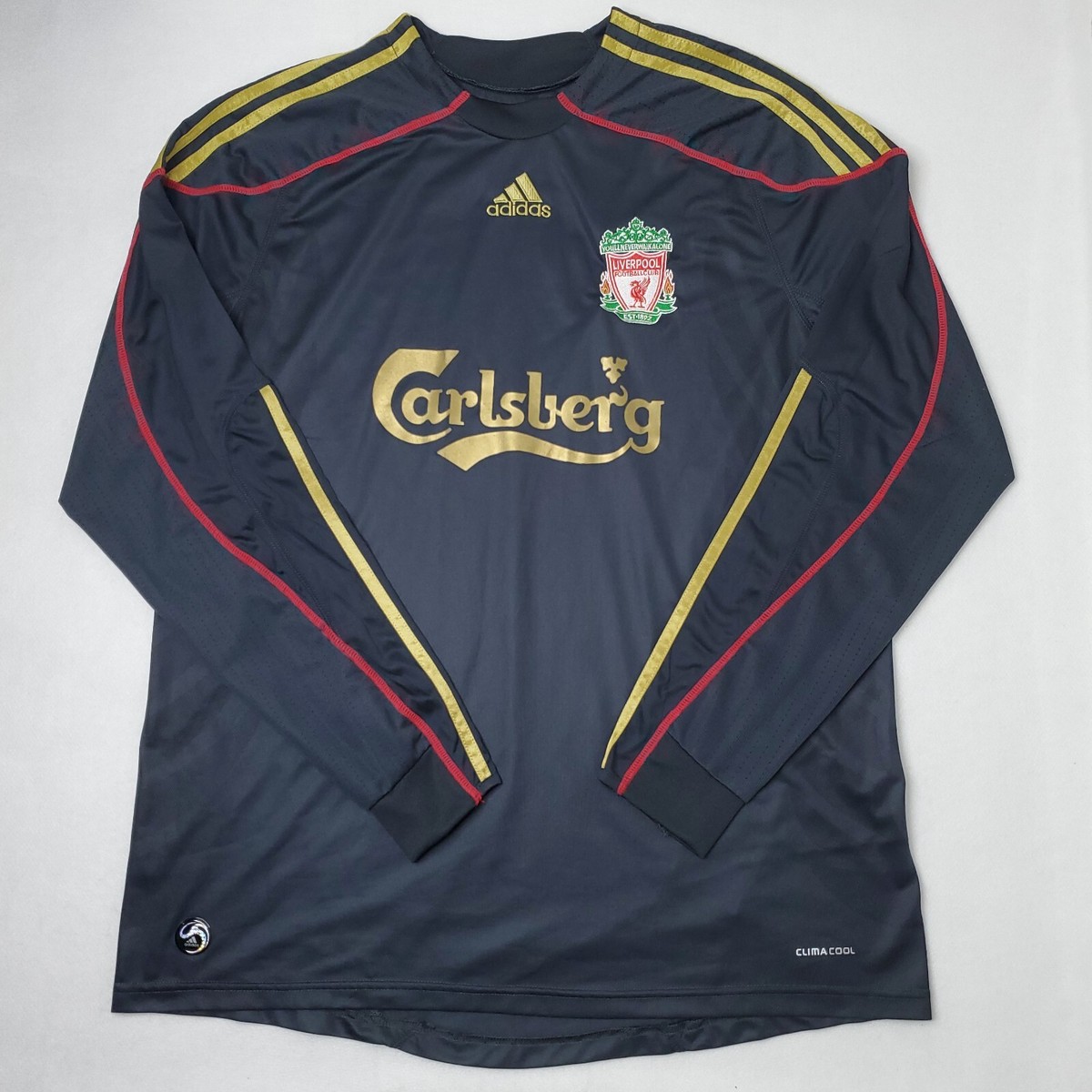 2010 Liverpool FC Adidas Mens 4XL** Carlsberg Soccer Jersey Gray