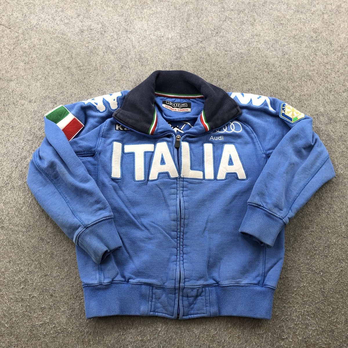 Kappa Jacket Youth 10 Years 140cm Italia Blue FISI Full Zip Team