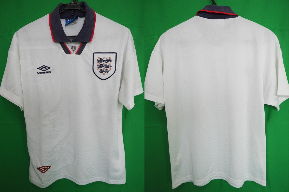 1993-1994-1995 England Three Lions FA Jersey Shirt Home Umbro FIFA