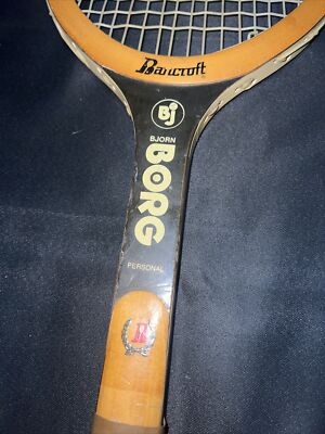 Vintage Personal Bjorn Borg Bancroft Wooden Tournament play tennis