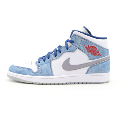 DN3706-401 Nike Jordan 1 Mid SE French Blue White Hyper Royal Red