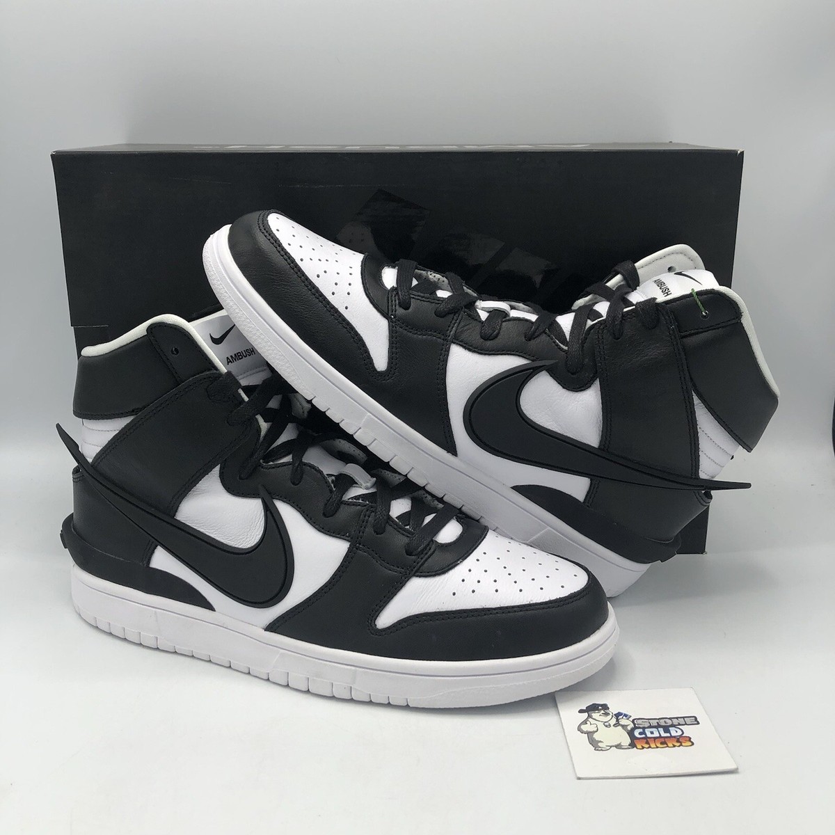 Nike Dunk High x Ambush Spruce Aura Black White Size 10 Panda