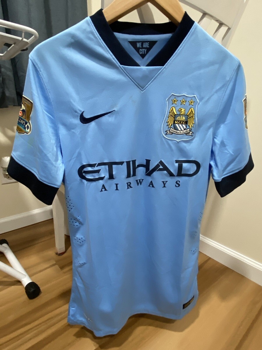 MANCHESTER CITY AUTHENTIC 2014/15 HOME JERSEY NIKE SOCCER EPL USED
