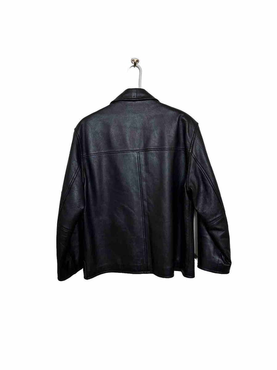 Guess Men's 1981 Jacket Coat Genuine Leather Biker Light Quilting