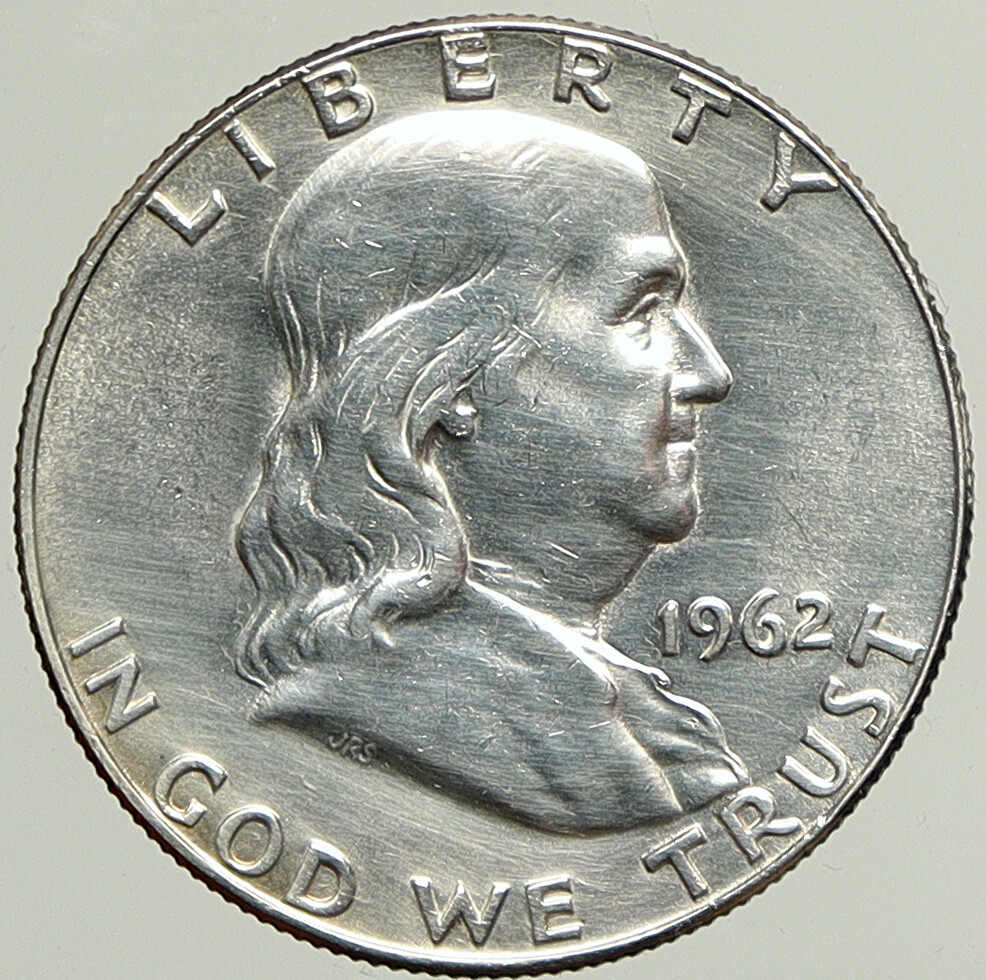 1962 D US Benjamin Franklin LIBERTY BELL Vintage Silver Half