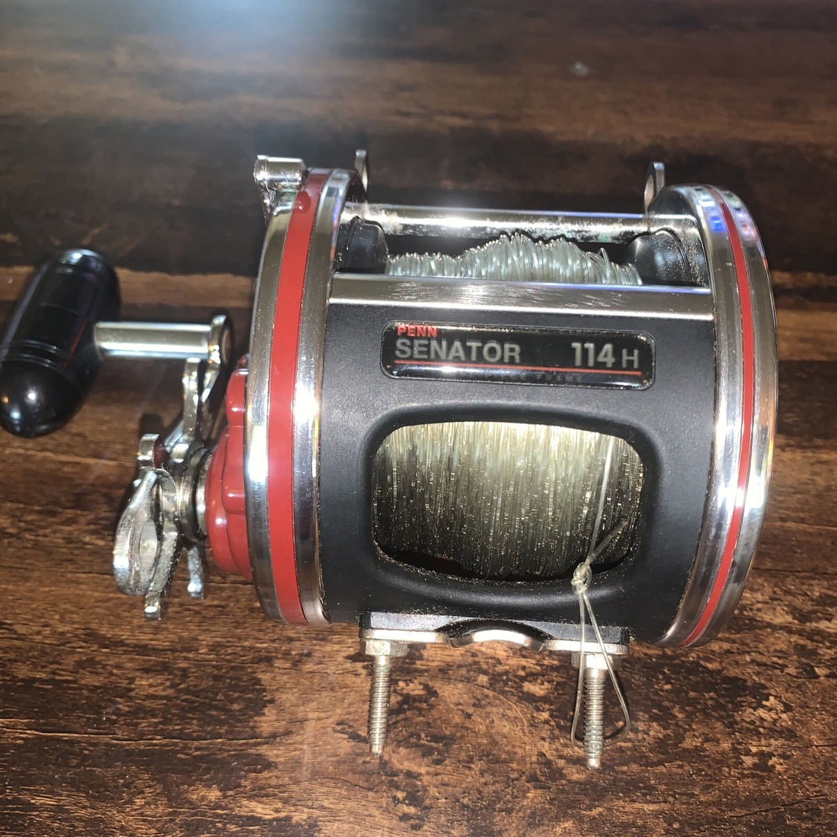 Penn 114H Special 6/0 Senator Solid Frame Aluminum Spool Burgundy