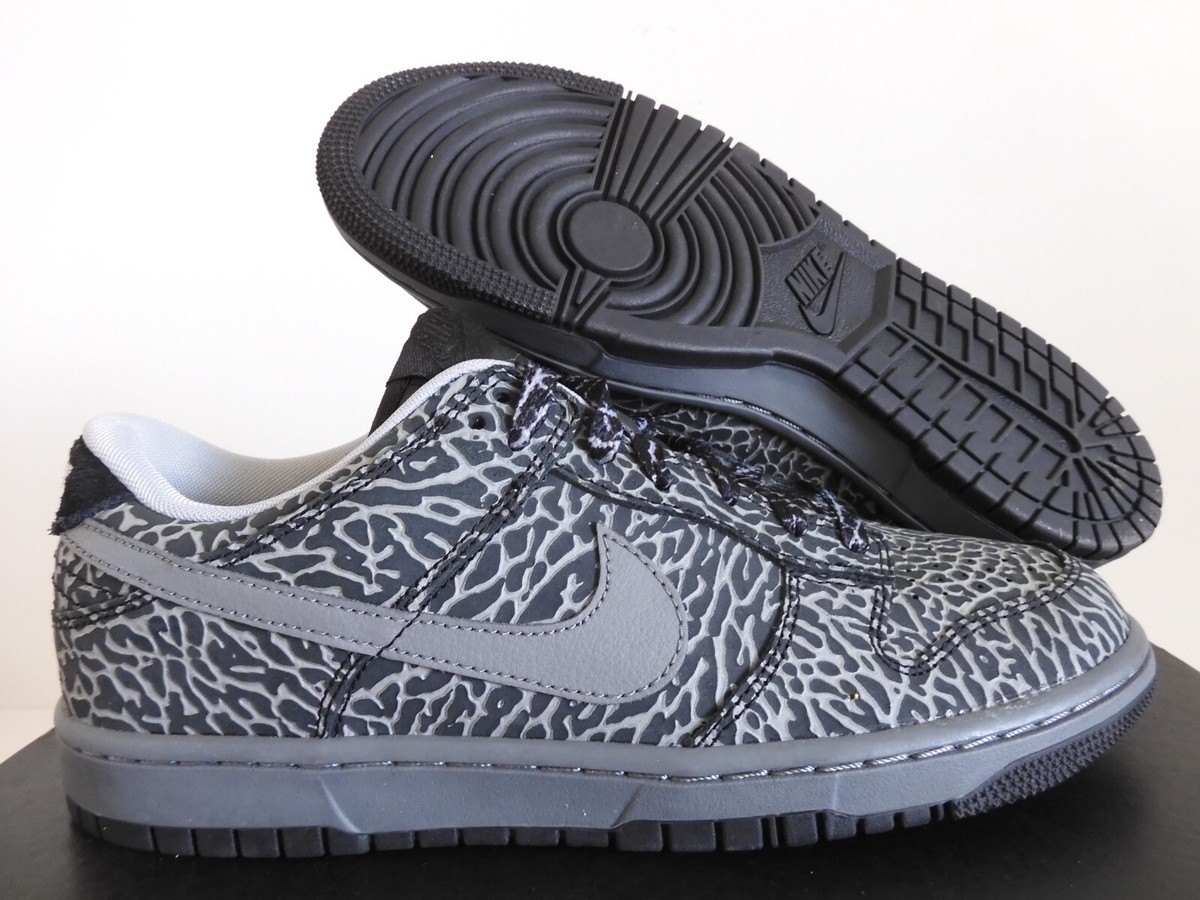 Nike Id Dunk Low Sb Supreme Elephant Print Grey-Black Sz 9 Rare