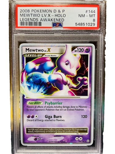 Mewtwo LV X 144/146 DP Legends Awakened Holo Pokemon TCG Card PSA
