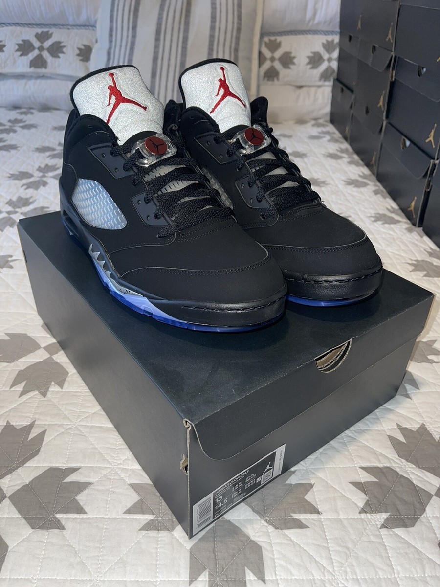 Nike Air Jordan V Low Size 13 Golf Black Fire Red Metallic Silver