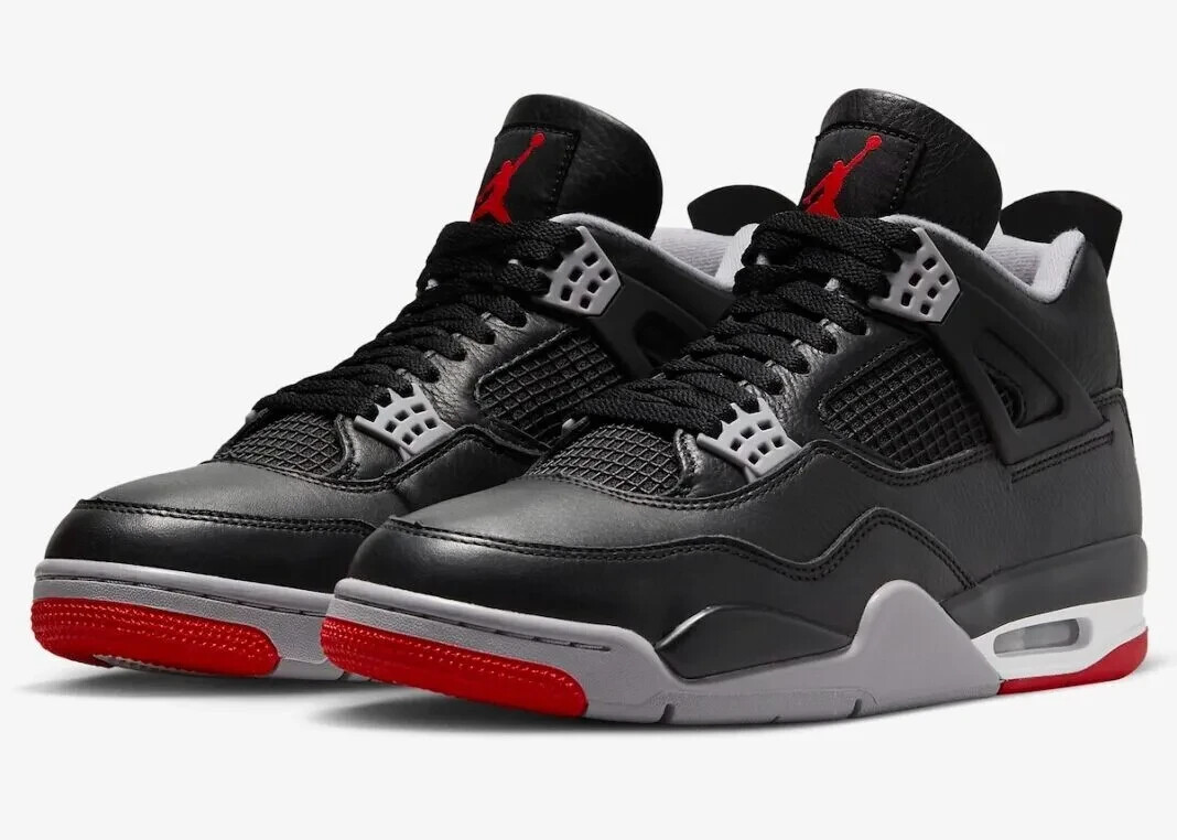 2024 Nike Air Jordan 4 Retro Bred Reimagined Mens and Kids Sizes
