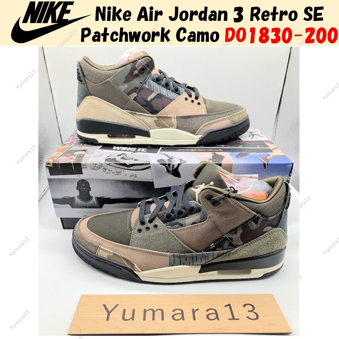 Nike Air Jordan 3 Retro SE Patchwork Camo DO1830-200 Men's Size | eBay