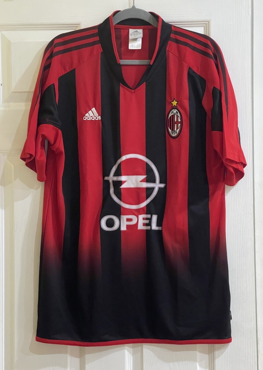 adidas AC Milan 2002-2003 Home Jersey Medium Red Black Italy