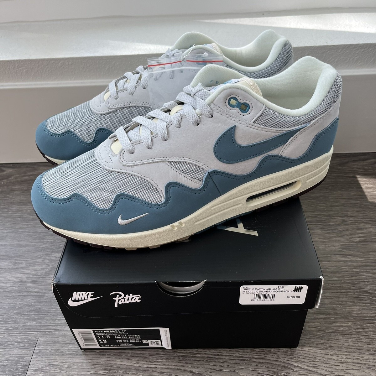 Patta Nike Air Max 1 AM1 Noise Aqua Teal Blue - New Size 11.5