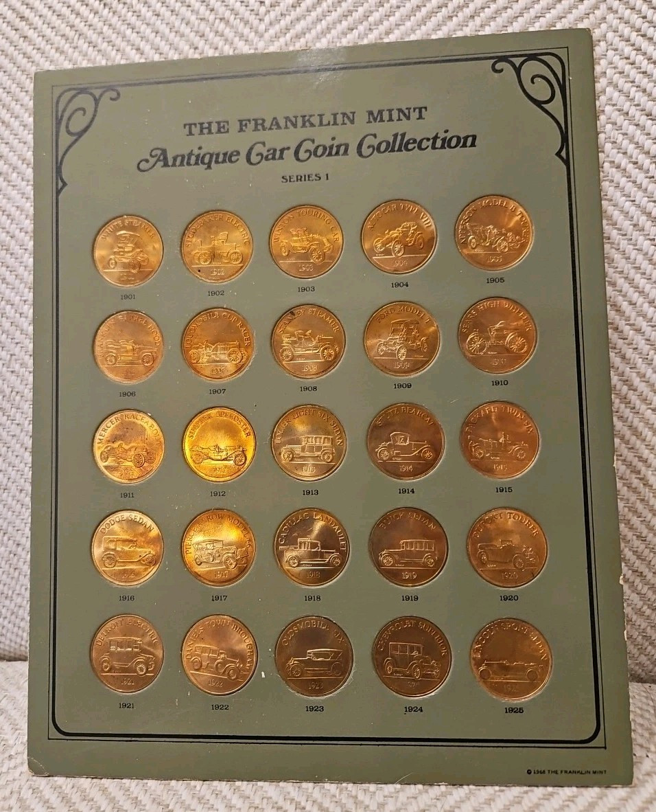 The Franklin Mint Antique Car Coin Collection - Series 1 - Bronze