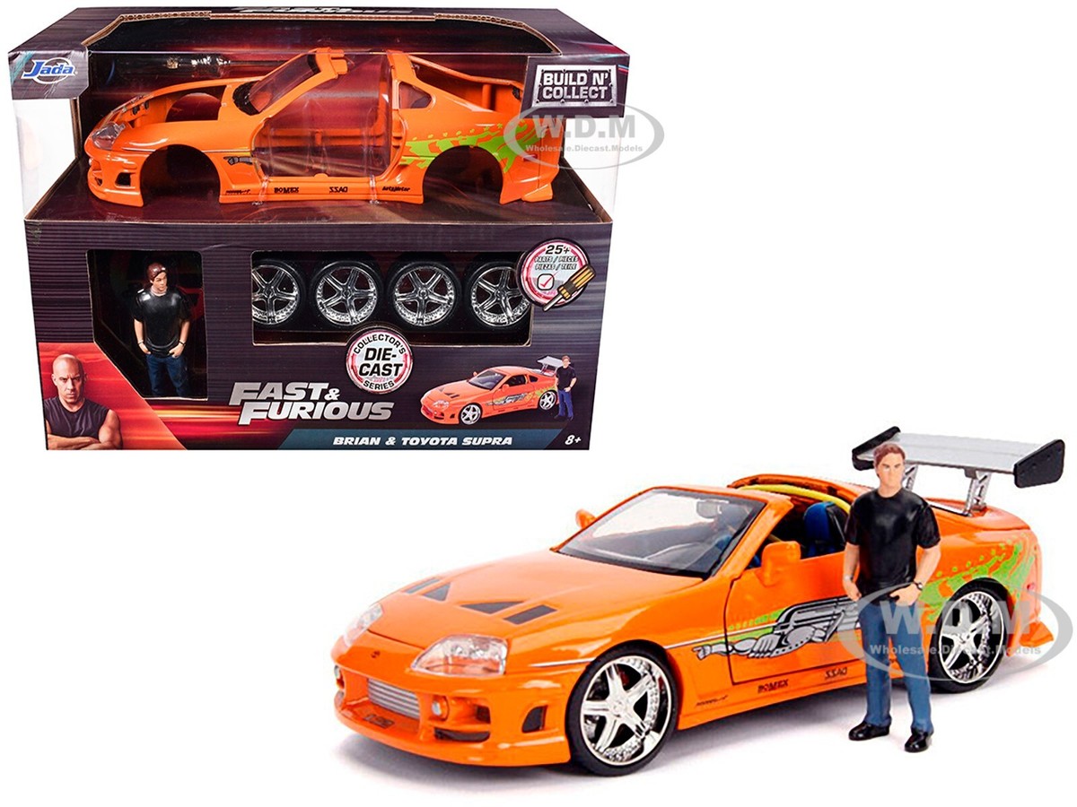 MODEL KIT TOYOTA SUPRA & BRIAN FIGURE FAST & FURIOUS 1/24 DIECAST