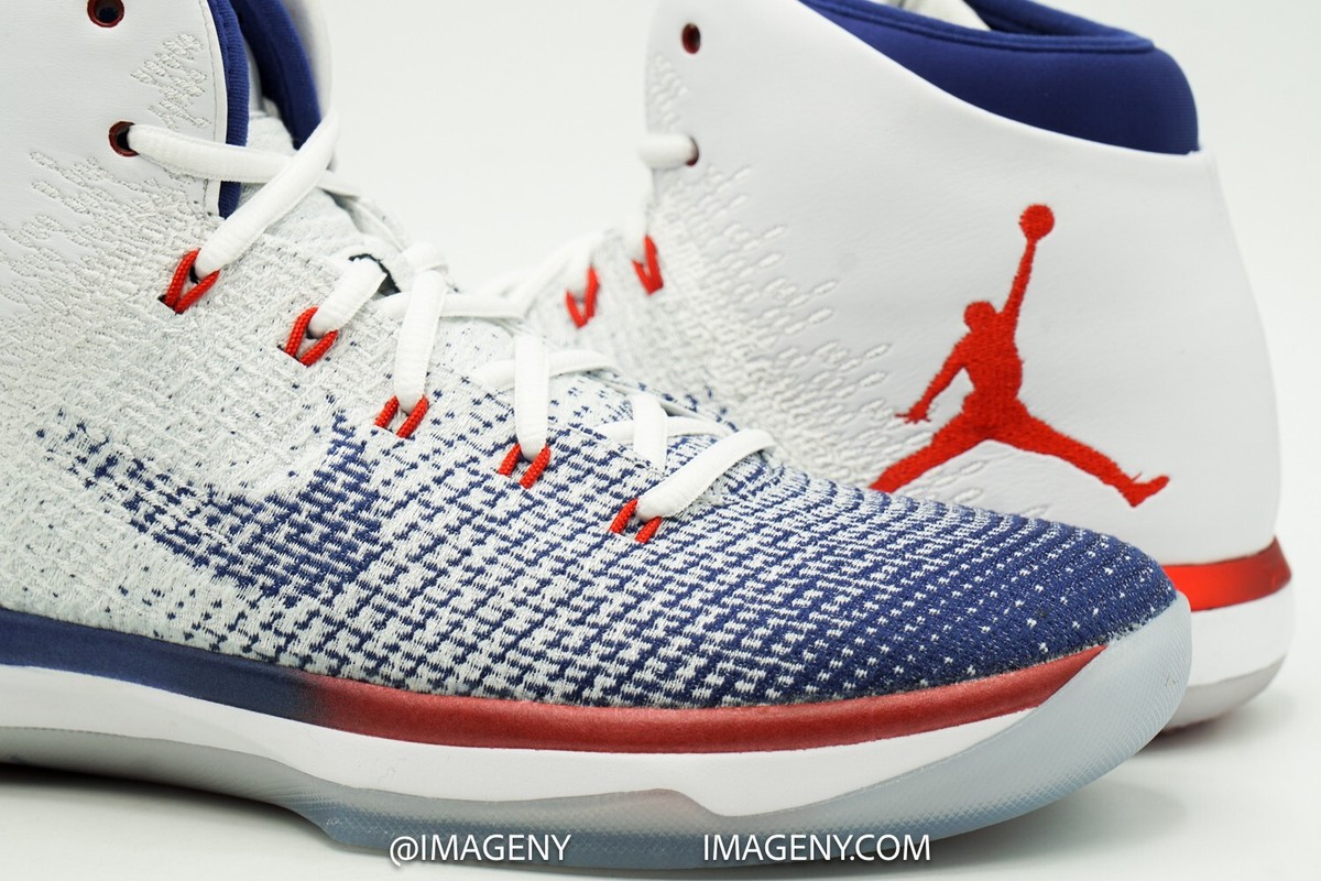 AIR JORDAN XXXI 31 NEW SIZE 9.5 USA WHITE UNIVERSITY RED BLUE