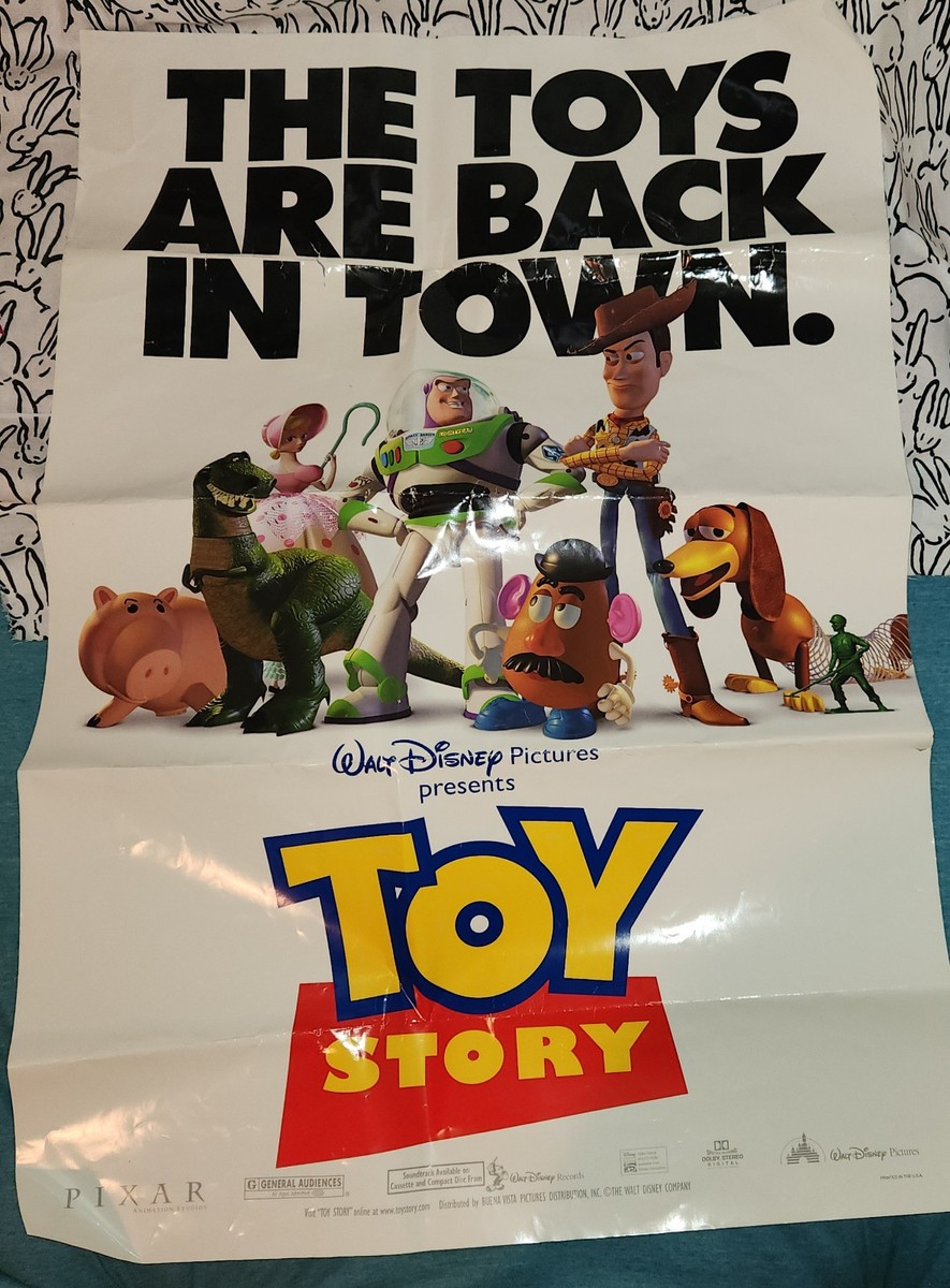 Toy Story Poster Original 1995 27x40 2 Sided Disney Pixar Woody