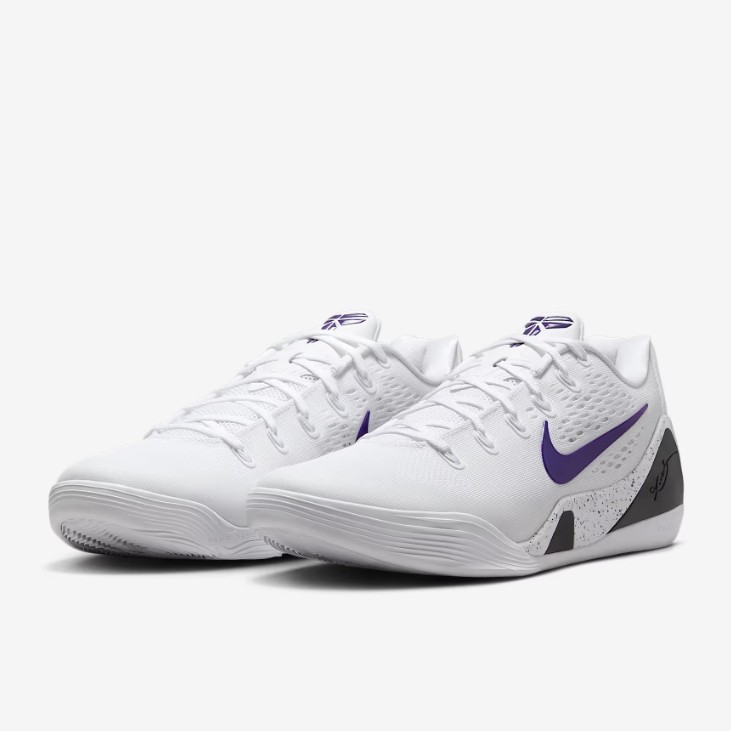 New Nike Kobe 9 Elite Low EM Protro Shoes - White/ Court Purple