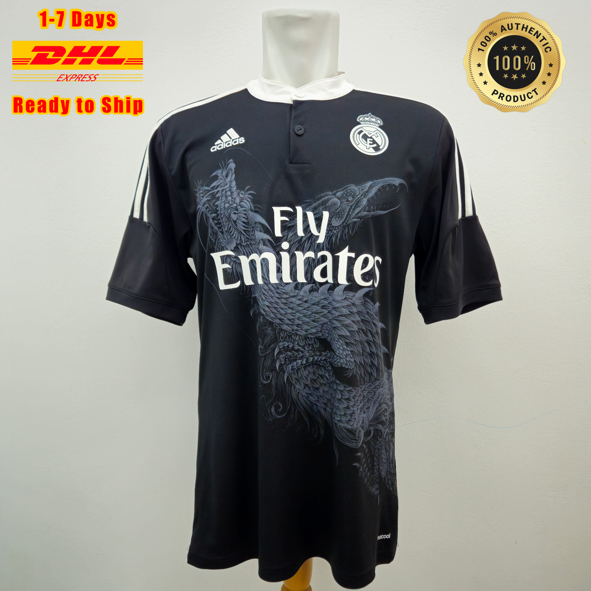 Real Madrid Dragon Y3 Third 14/15 Authentic MEDIUM Yohji Yamamoto
