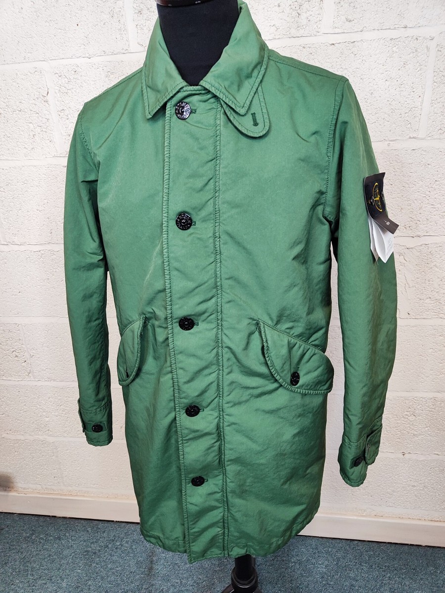 Stone Island David TC Primaloft Trench Coat In Green (Size Small