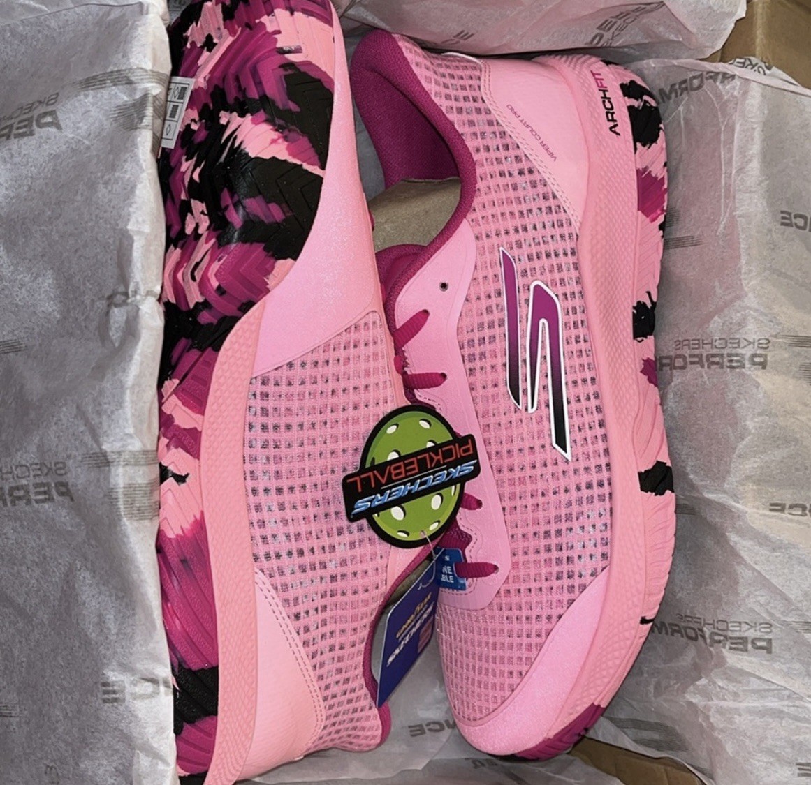 Mens PINK SKECHERS Pickleball Viper Court Pro Sneakers Shoes 10.5
