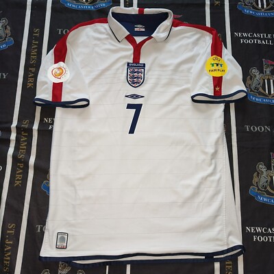 England Home Football Shirt Jersey 2003 2004 Umbro David Beckham