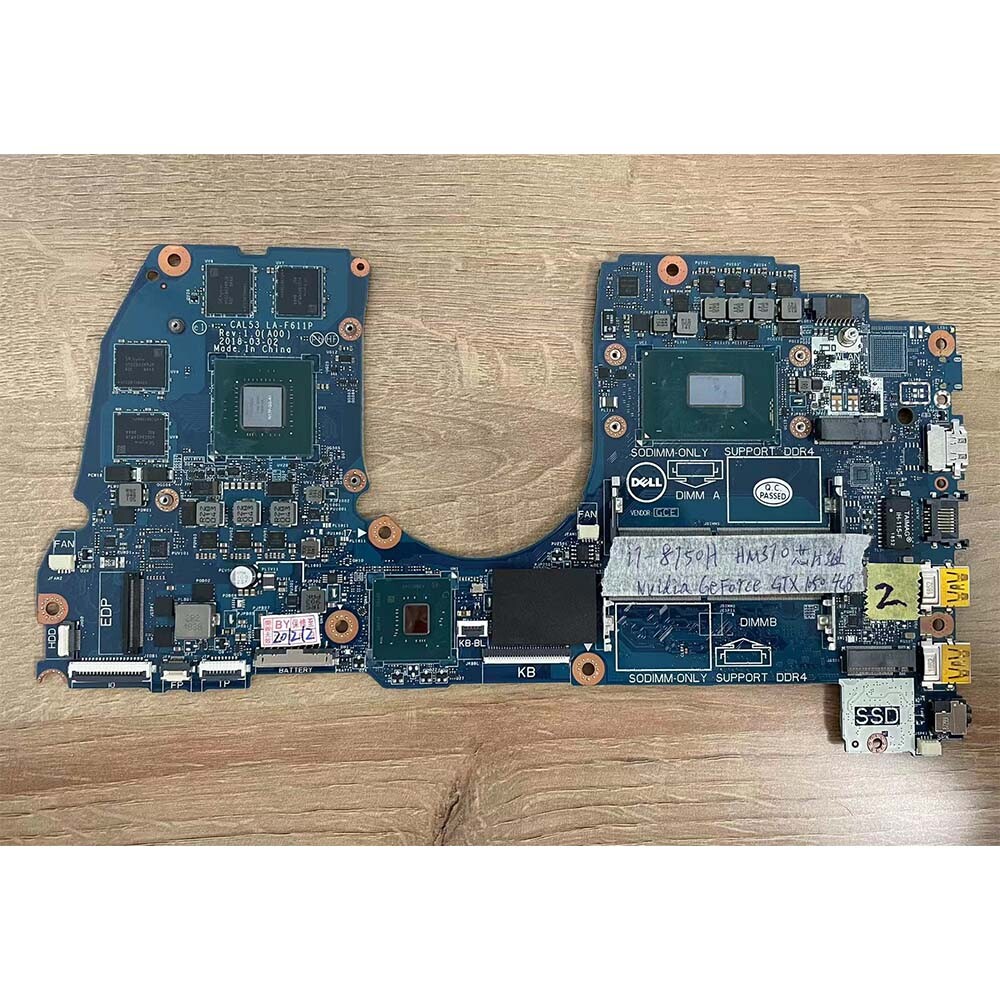 For Dell G3 3579 i7-8750H GTX1050 4G Motherboard LA-F611P 0MTN2C