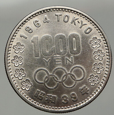 1964 JAPAN Tokyo Summer Olympic Games CHERRY MT FUJI Silver 1000Y