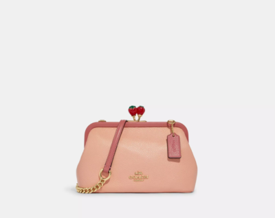 Coach C8288 SMALL Nora Peach Strawberry Kiss Lock Leather