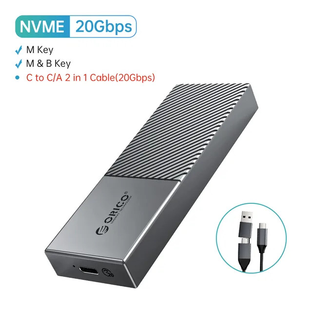 ORICO USB4 NVMe SSD Enclosure 40Gbps PCIe3.0x4 M.2 SSD Case for