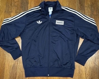 Oasis x Adidas Track Jacket LARGE Firebird Indigo NJ MetLife