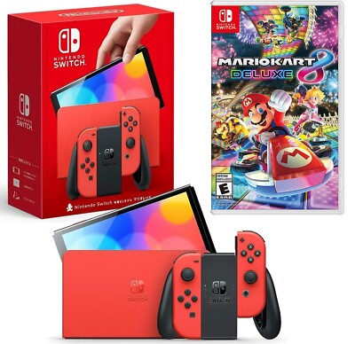 NEW Nintendo Switch OLED Mario Red LIMITED Edition +FREE GAME