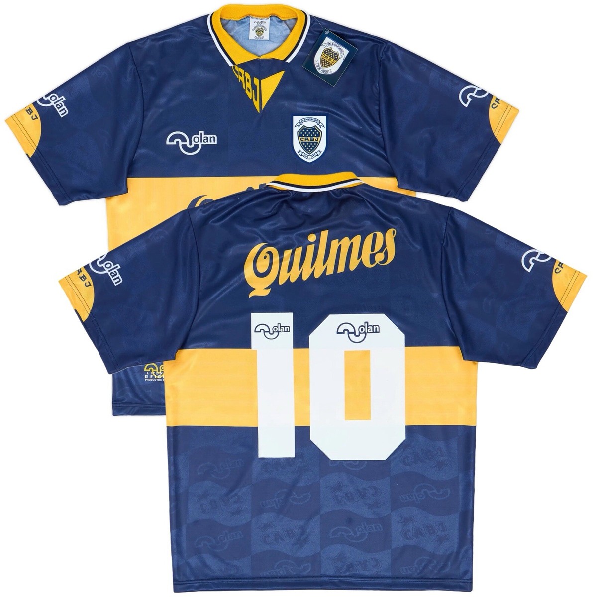 1995/96 Boca Juniors Home Jersey #10 Maradona Large Short Sleeve