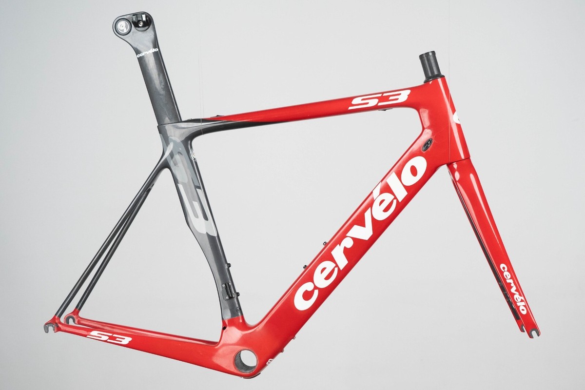 CERVELO S3 FRAMESET FRAME SEATPOST 56 CARBON ROAD BIKE AERO RIM