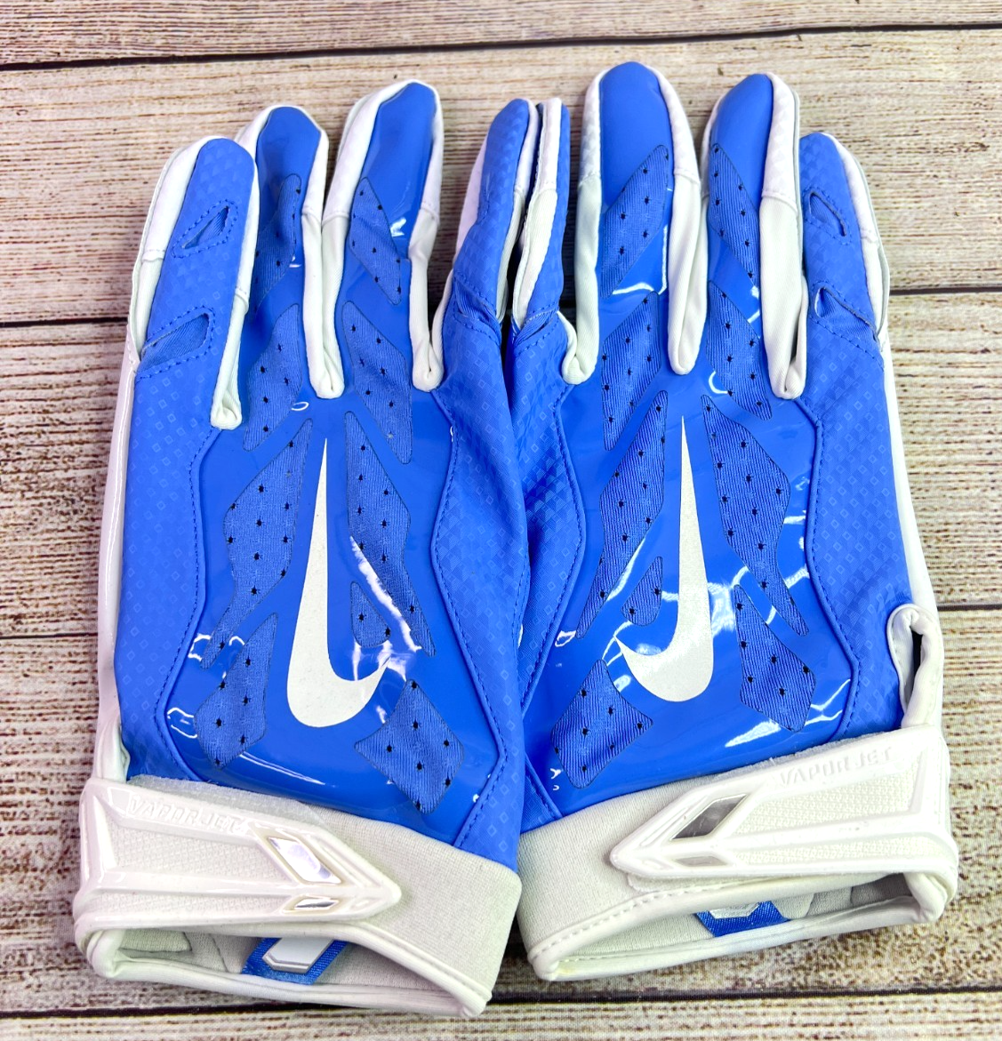 NIKE PROMO VAPOR JET 3.0 UNC FOOTBALL PE GLOVES *CAROLINA BLUE
