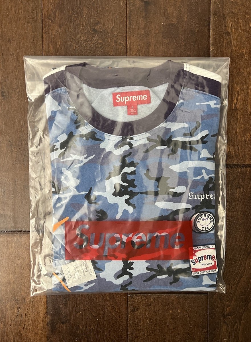 Supreme FW25 Crane Shortsleeve S/S Jeresy Top Blue Camo Size Small
