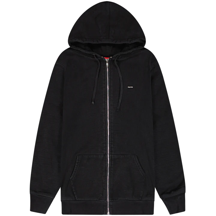 SUPREME SMALL BOX ZIP UP HOODIE IN BLACK / FLORAL PRINT LINING
