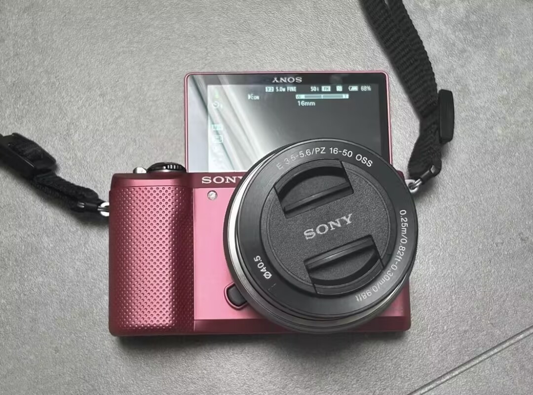 Sony Alpha a5000 PINK 20.1 MP Flip Screen Digital Camera w/ 16