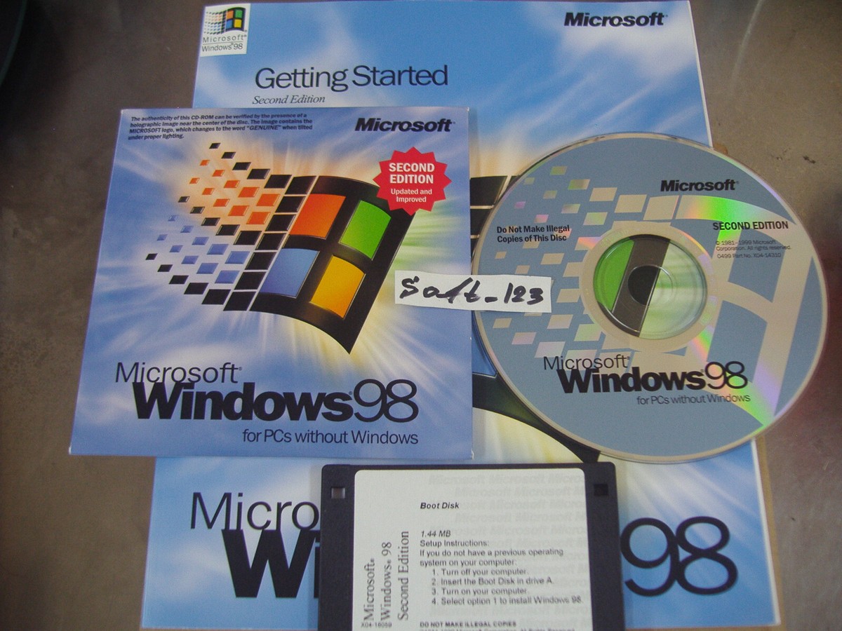 MICROSOFT WINDOWS 98 SECOND EDITION FULL OPERATING SYSTEM WIN 98