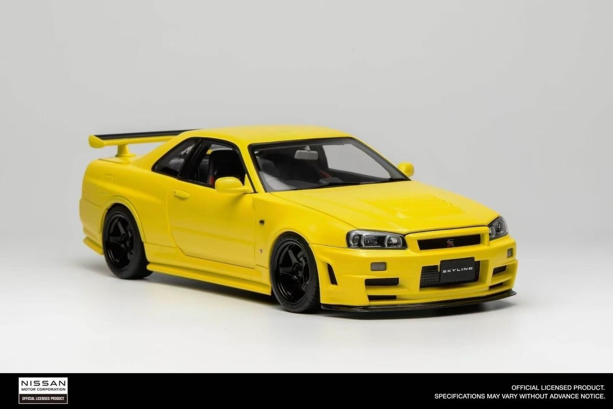 Nissan R34 Skyline GT-R (Yellow) [Motorhelix] 1/18 scale | eBay
