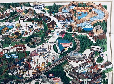 1993 Opryland USA Vintage Theme Park Souvenir Map Nashville, TN | eBay