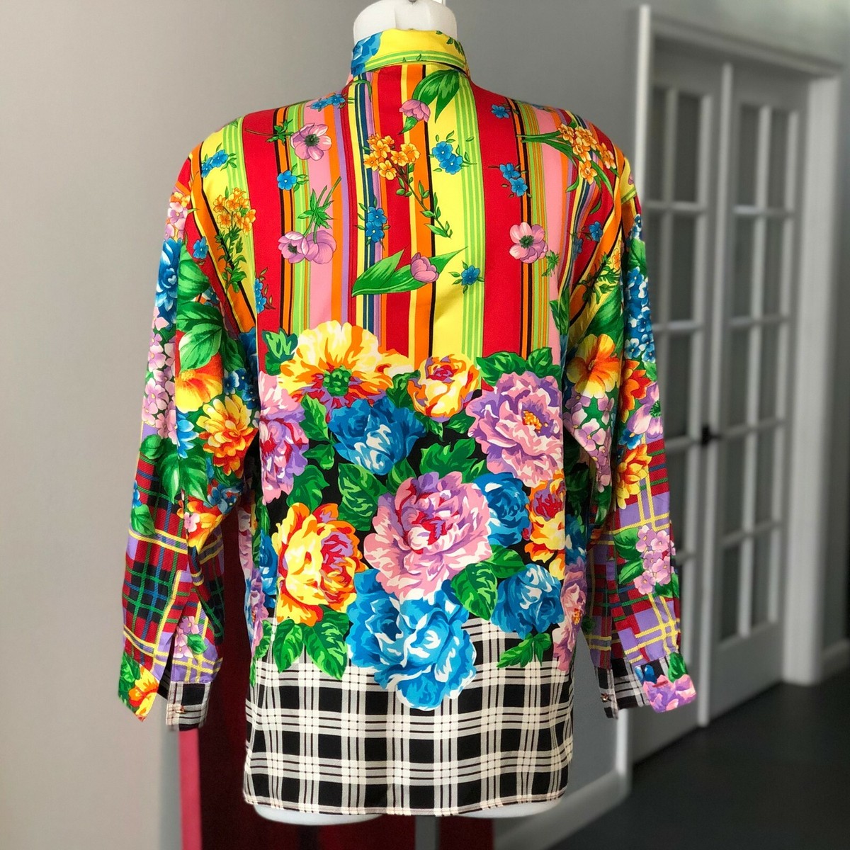 GIANNI VERSACE VERSUS silk shirt Floral print size 46 from 1993