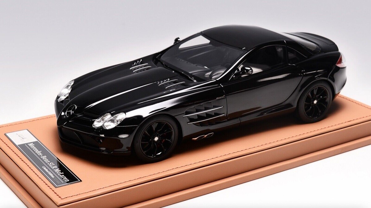 Mercedes Benz McLaren SLR in Gloss Black w/ Leather Base in 1:18