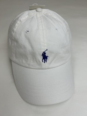 Polo Ralph Lauren Mens Pony Logo Baseball Cap Hat One Size White