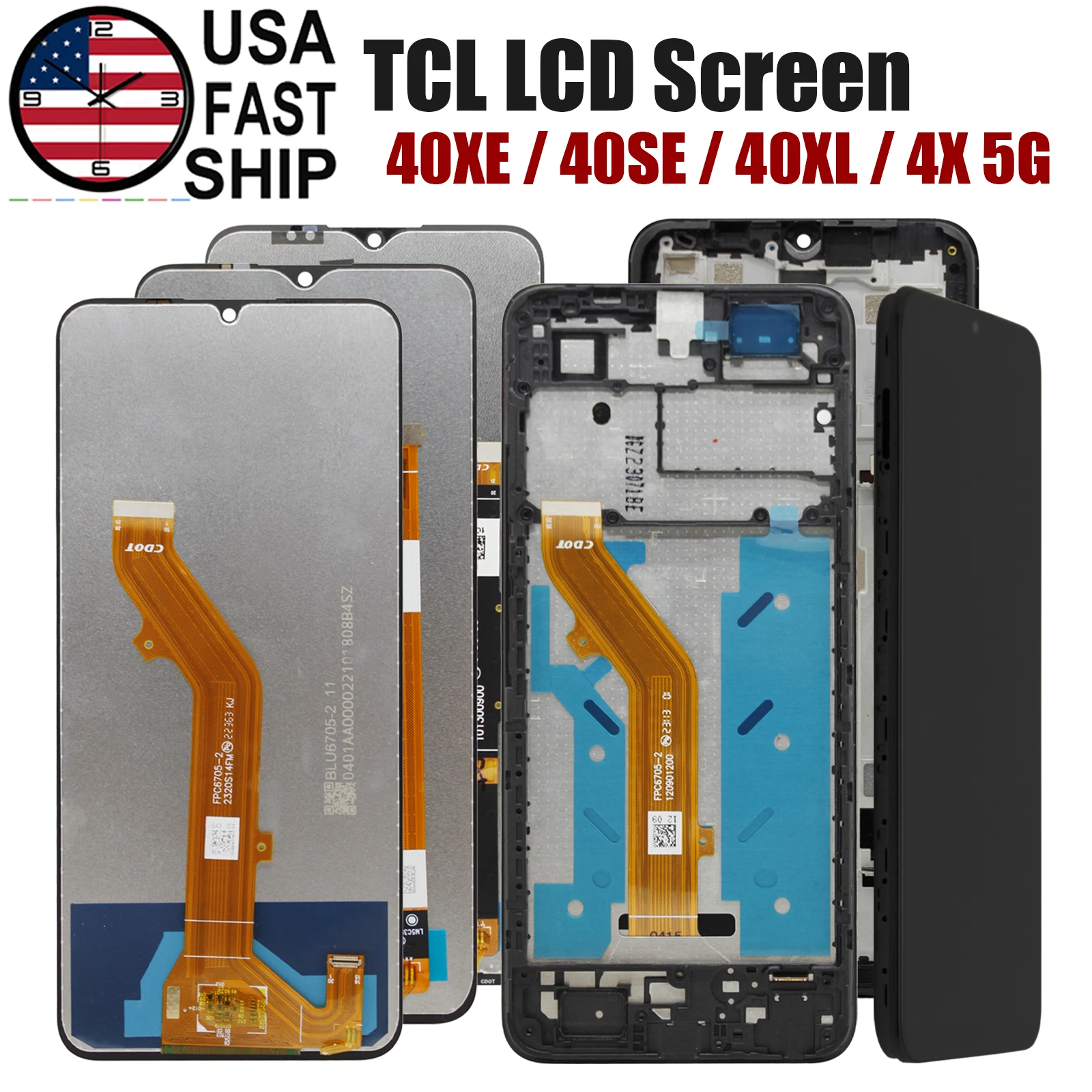 LCD Touch Screen Digitizer ± Frame For TCL 40X / 40 XE / 40 SE